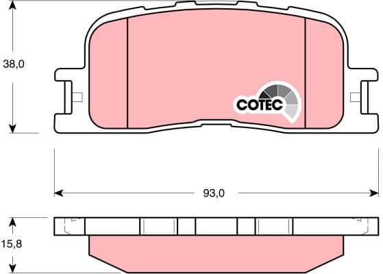 Brake Pad Set, disc brake COTEC GDB3374 - image 3