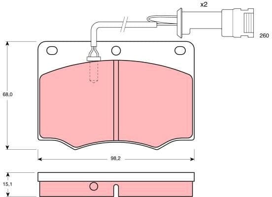 Brake Pad Set, disc brake GDB691 - image 2