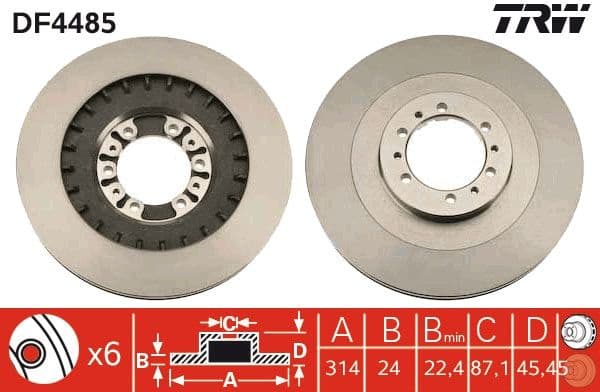 Brake Disc DF4485 - image 2