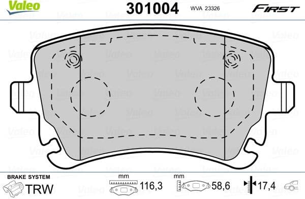 Brake Pad Set, disc brake ESSENTIAL 301004