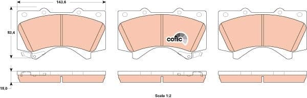 Brake Pad Set, disc brake COTEC GDB3524 - image 3