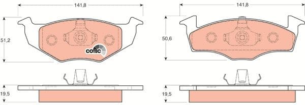 Brake Pad Set, disc brake COTEC GDB1218 - image 3