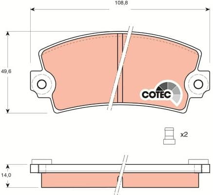 Brake Pad Set, disc brake COTEC GDB148 - image 3