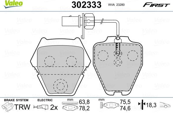 Brake Pad Set, disc brake ESSENTIAL 302333