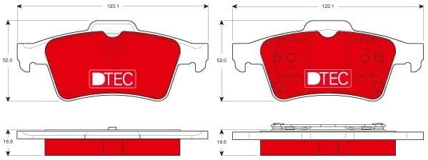 Brake Pad Set, disc brake DTEC COTEC GDB1469DTE - image 2