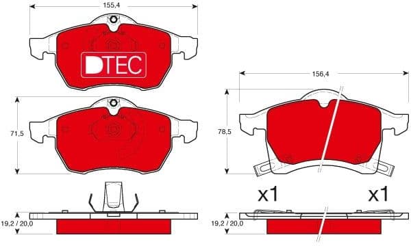 Brake Pad Set, disc brake DTEC COTEC GDB1350DTE - image 2