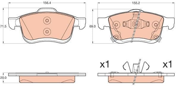 Brake Pad Set, disc brake GDB2060 - image 2