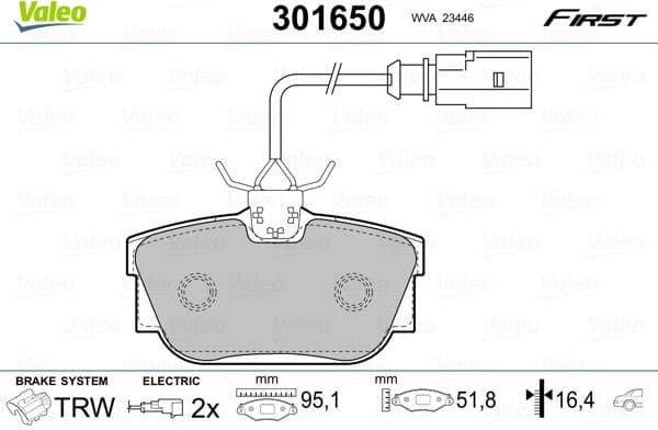 Brake Pad Set, disc brake ESSENTIAL 301650