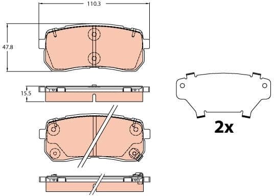 Brake Pad Set, disc brake GDB2112 - image 2