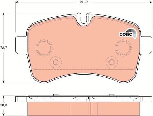 Brake Pad Set, disc brake COTEC GDB1748 - image 3