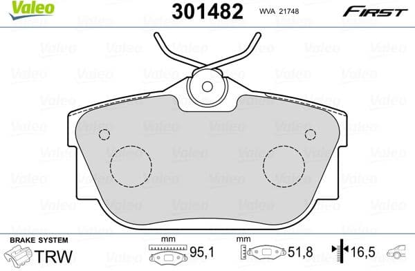 Brake Pad Set, disc brake ESSENTIAL 301482