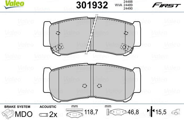Brake Pad Set, disc brake ESSENTIAL 301932