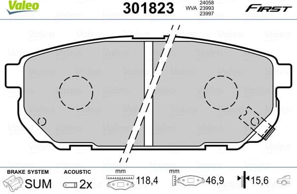 Brake Pad Set, disc brake ESSENTIAL 301823