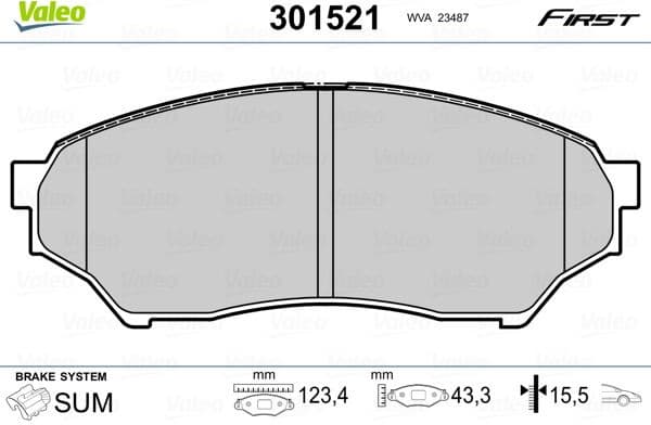 Brake Pad Set, disc brake ESSENTIAL 301521