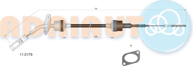 Cable Pull, clutch control 11.0179