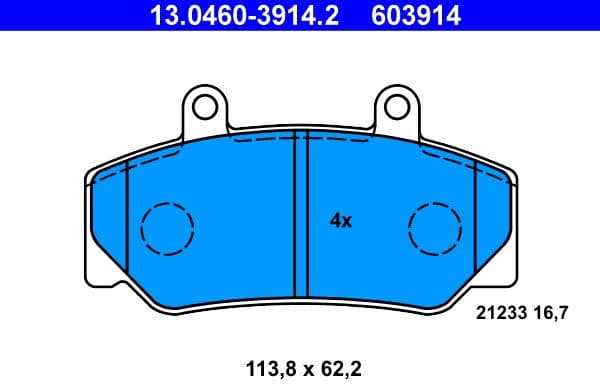 Brake Pad Set, disc brake 13.0460-3914.2
