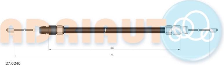 Cable Pull, parking brake 27.0240