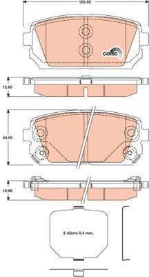 Brake Pad Set, disc brake COTEC GDB3462 - image 3