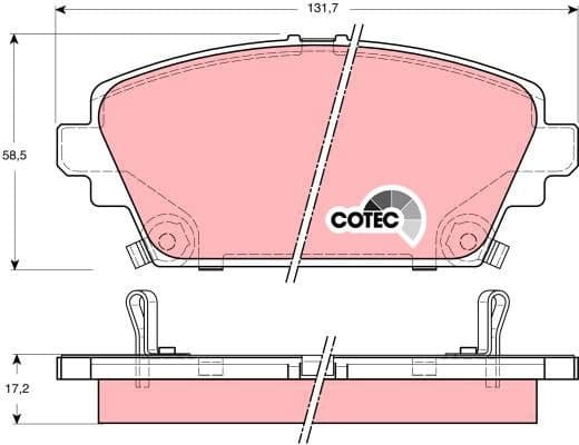 Brake Pad Set, disc brake COTEC GDB3186 - image 3