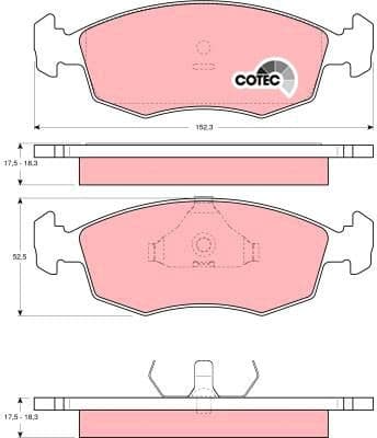 Brake Pad Set, disc brake COTEC GDB371 - image 2