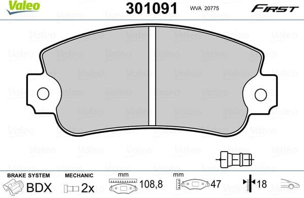 Brake Pad Set, disc brake ESSENTIAL 301091