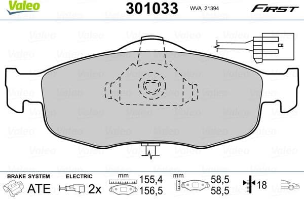 Brake Pad Set, disc brake ESSENTIAL 301033