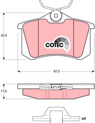 Brake Pad Set, disc brake COTEC GDB1328 - image 4