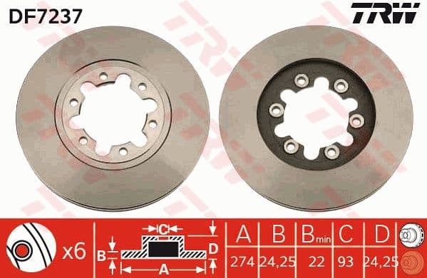Brake Disc DF7237 - image 2