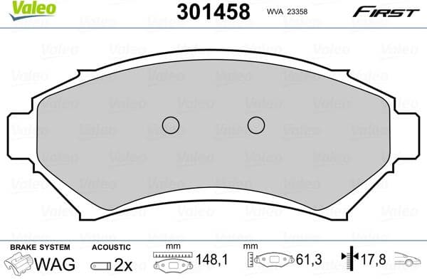 Brake Pad Set, disc brake ESSENTIAL 301458
