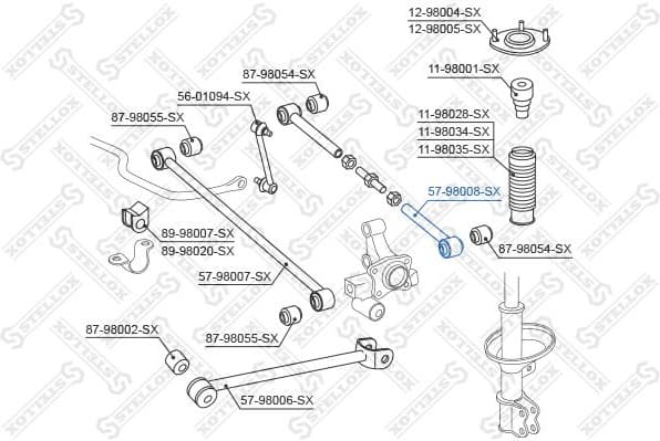 Rod/Strut, wheel suspension 57-98008-SX
