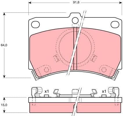 Brake Pad Set, disc brake GDB374 - image 2