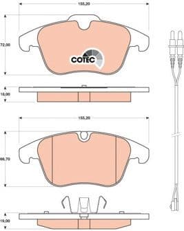 Brake pads front, Top Quality GDB1818 - image 3