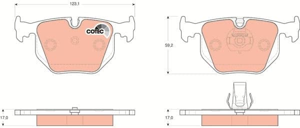 Brake pads rear, Top Quality GDB1530 - image 3
