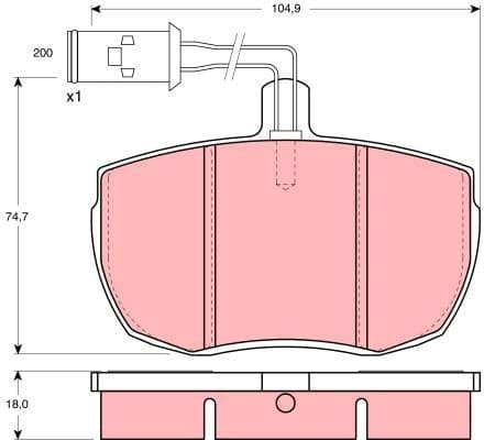 Brake Pad Set, disc brake GDB789 - image 2