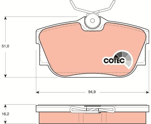 Brake Pad Set, disc brake COTEC GDB1325 - image 4
