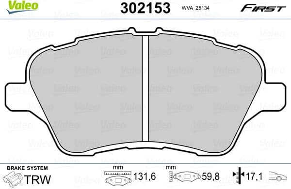 Brake Pad Set, disc brake ESSENTIAL 302153
