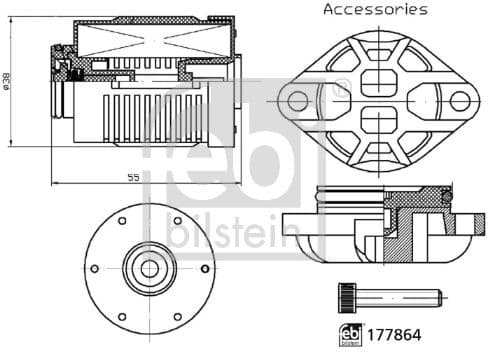 Hydraulic Filter, multi-plate clutch (all-wheel drive) febi Plus 177864