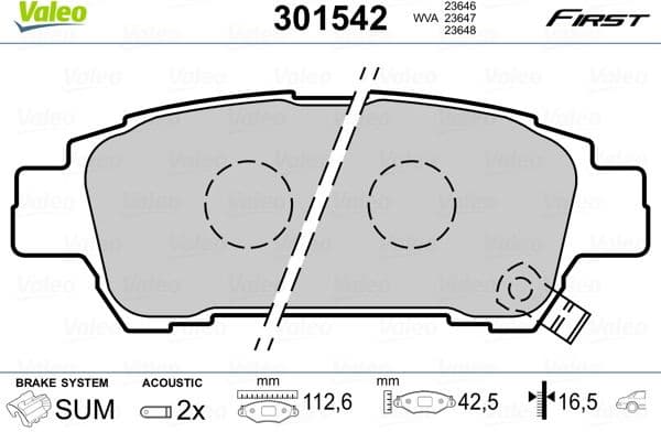 Brake Pad Set, disc brake ESSENTIAL 301542