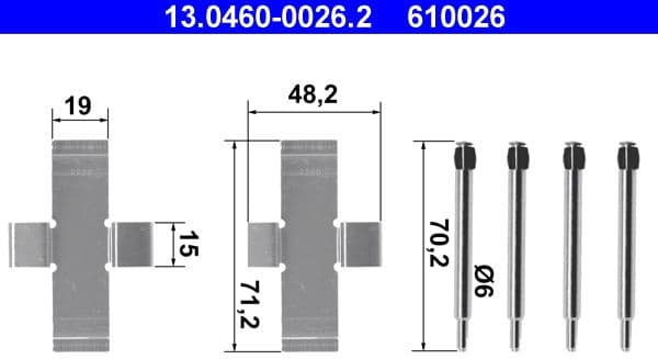 Accessory Kit, disc brake pad 13.0460-0026.2