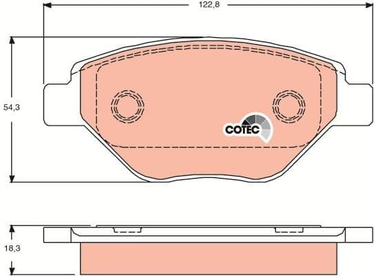Brake Pad Set, disc brake COTEC GDB1571 - image 3