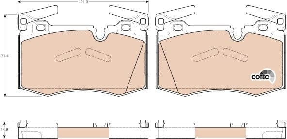 Brake Pad Set, disc brake COTEC GDB1948 - image 3