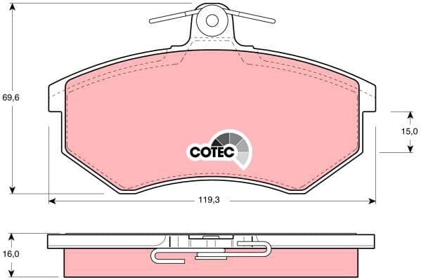 Brake Pad Set, disc brake COTEC GDB430 - image 2