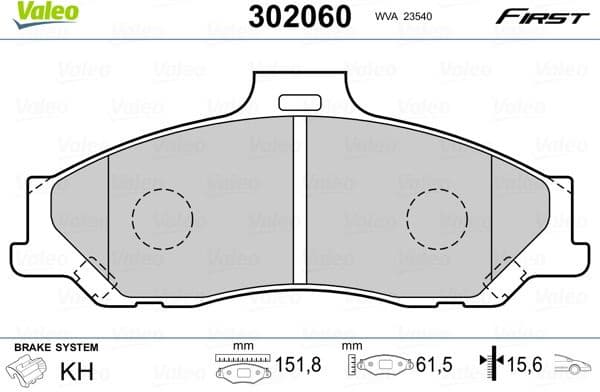 Brake Pad Set, disc brake ESSENTIAL 302060