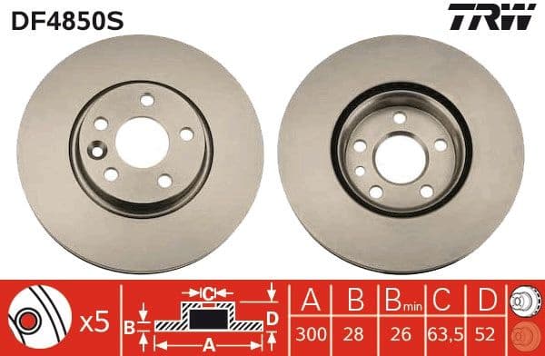 Brake disc, 1pcs FRONT, Top Quality DF4850S - image 2