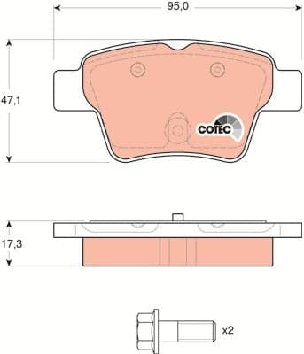 Brake Pad Set, disc brake COTEC GDB1620 - image 4