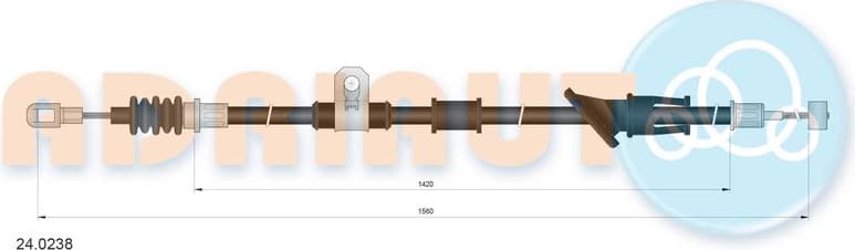 Cable Pull, parking brake 24.0238