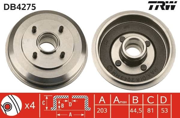 Brake Drum DB4275 - image 3