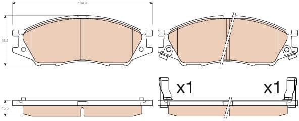 Brake Pad Set, disc brake GDB3563 - image 2