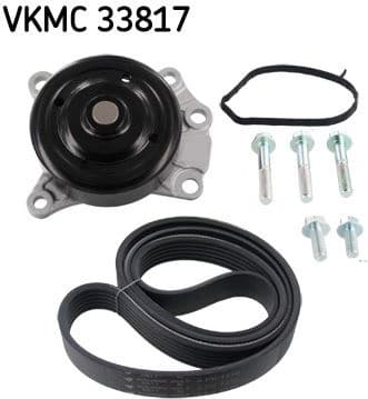 Water Pump + V-ribbed Belt Kit VKMC 33817 - image 2