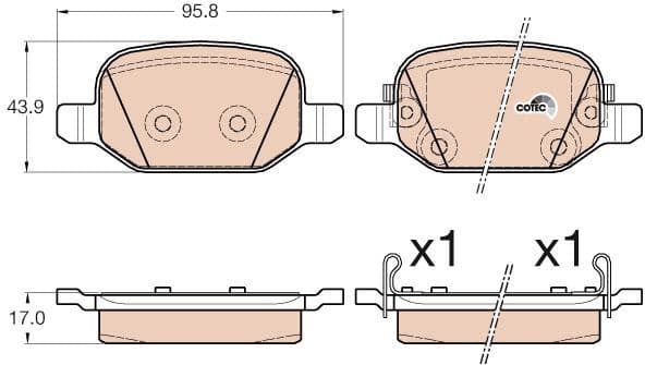 Brake Pad Set, disc brake COTEC GDB2002 - image 3